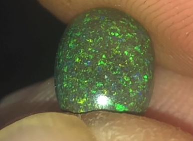 Green pinfire oval cut matrix opal