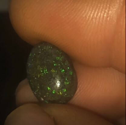 Green pinfire matrix opal from Andamooka