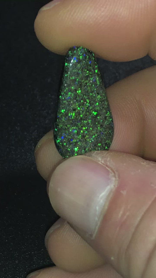 Bright green and blue matrix opal pendant stone