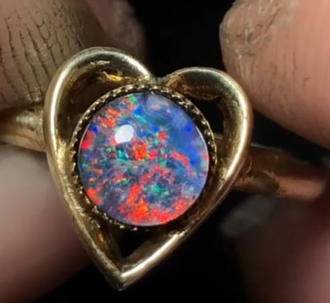 Red, blue and teal ring