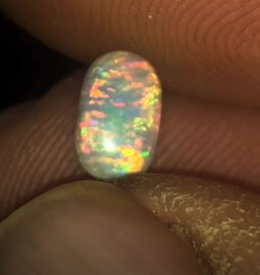Stunning multicolored Andamooka crystal opal