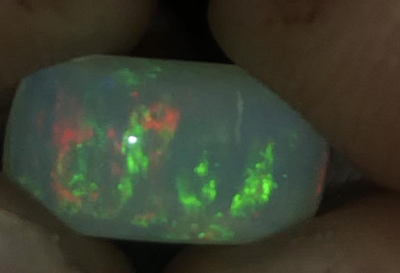 Rare striated pattern crystal opal - The Opal Cutting Room