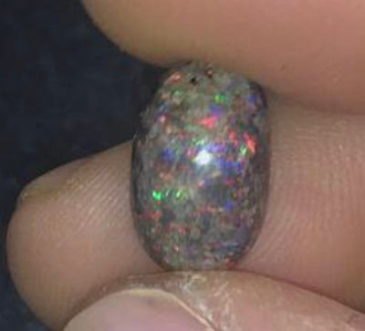 Multicolored high dome matrix opal gem